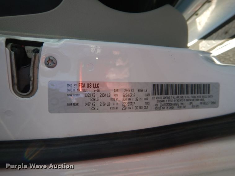 image for item JD9447 2016 Dodge Grand Caravan  handicap accessible van