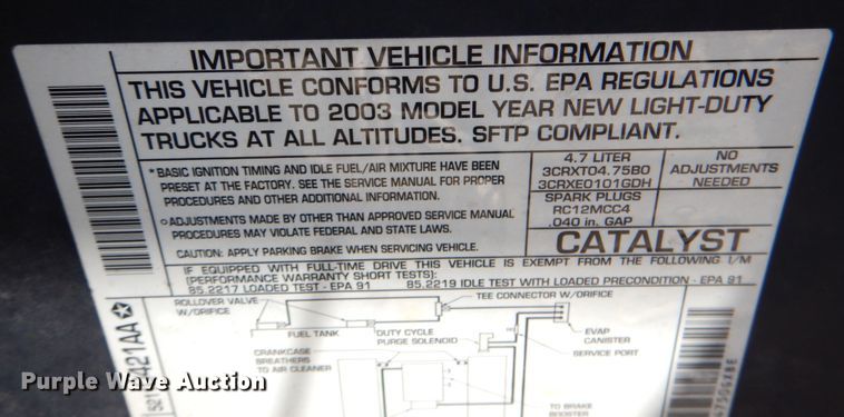 image for item JS9767 2003 Dodge Durango  SUV