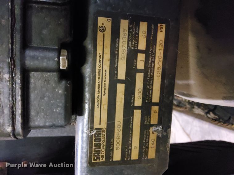 image for item KH9035 Sanborn 500BP60V  air compressor