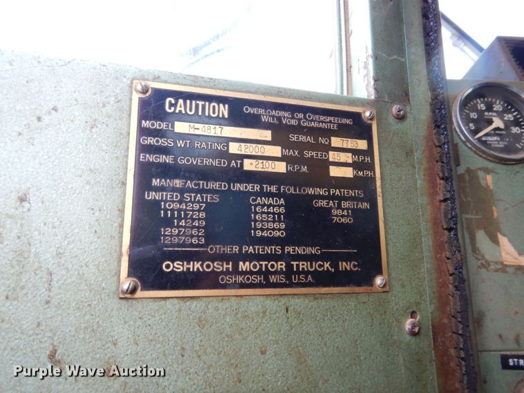 image for item KS9301 1963 Oshkosh M-4817  snow blower truck