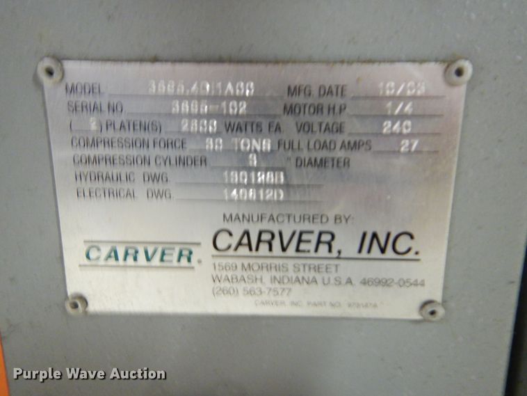 image for item KS9309 Carver 3895  heated laboratory press
