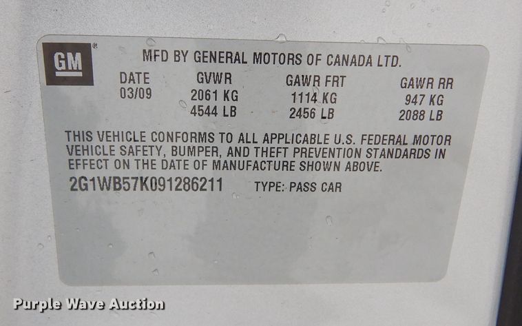 image for item KS9310 2009 Chevrolet Impala LT