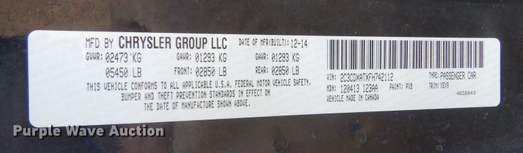 image for item KS9330 2015 Dodge Charger Police