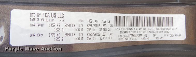 image for item KS9333 2019 Dodge Durango  SUV