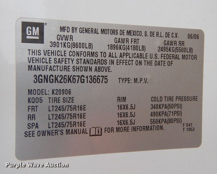 image for item KS9339 2007 Chevrolet Suburban 2500 LS