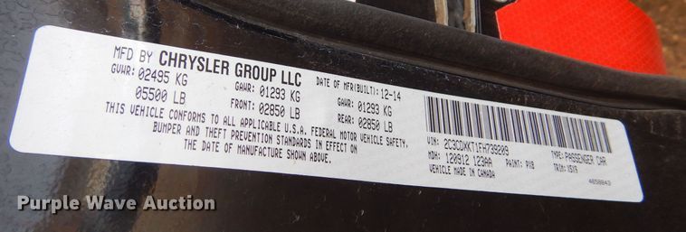 image for item KS9340 2015 Dodge Charger Police