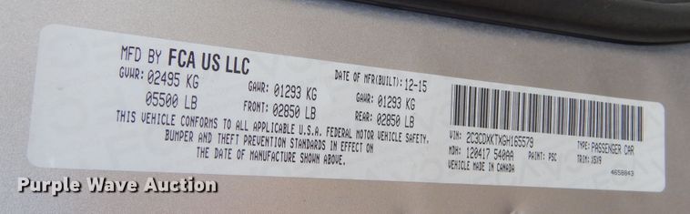 image for item KS9342 2016 Dodge Charger Police