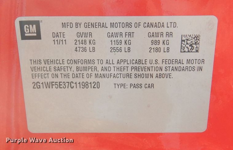 image for item KS9343 2012 Chevrolet Impala