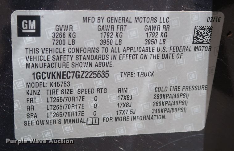 image for item DK3503 2016 Chevrolet Silverado 1500  Double Cab pickup truck