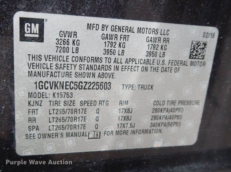 image for item DK3505 2016 Chevrolet Silverado 1500  Double Cab pickup truck