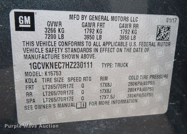 image for item DK3506 2017 Chevrolet Silverado 1500  Double Cab pickup truck