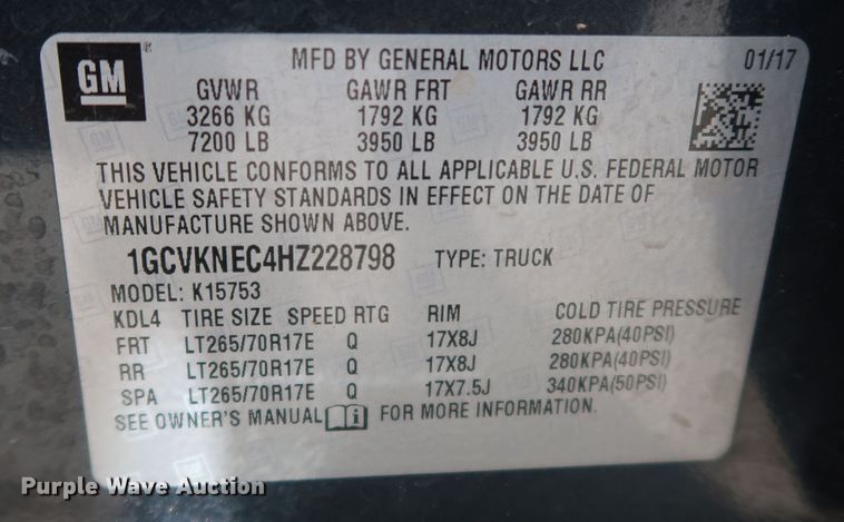 image for item DK3508 2017 Chevrolet Silverado 1500  Double Cab pickup truck