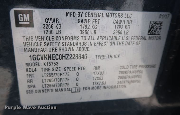 image for item DK3511 2017 Chevrolet Silverado 1500  Double Cab pickup truck