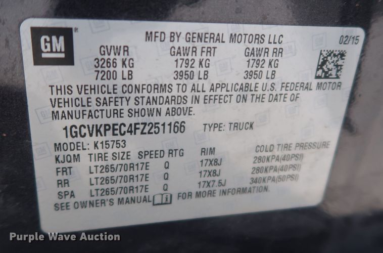 image for item DK3513 2015 Chevrolet Silverado 1500  Double Cab pickup truck