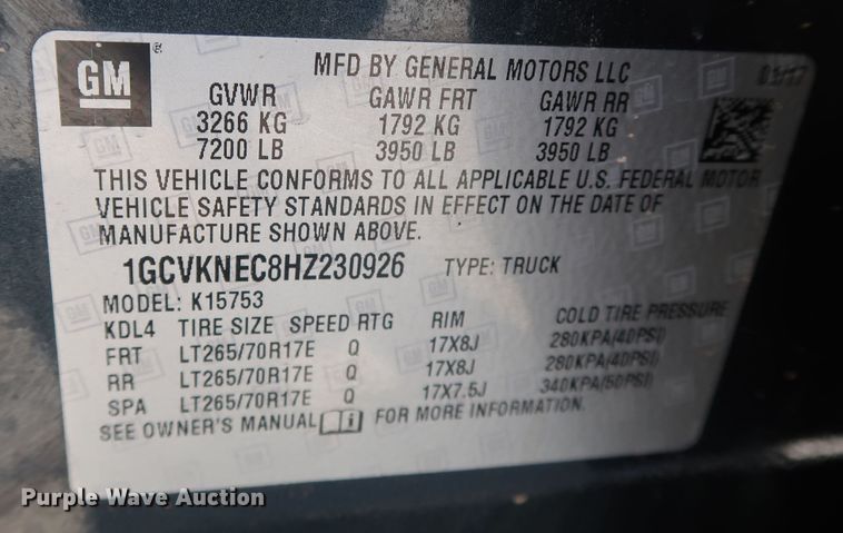 image for item DK3515 2017 Chevrolet Silverado 1500  Double Cab pickup truck