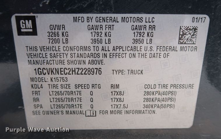 image for item DK3518 2017 Chevrolet Silverado 1500  Double Cab pickup truck