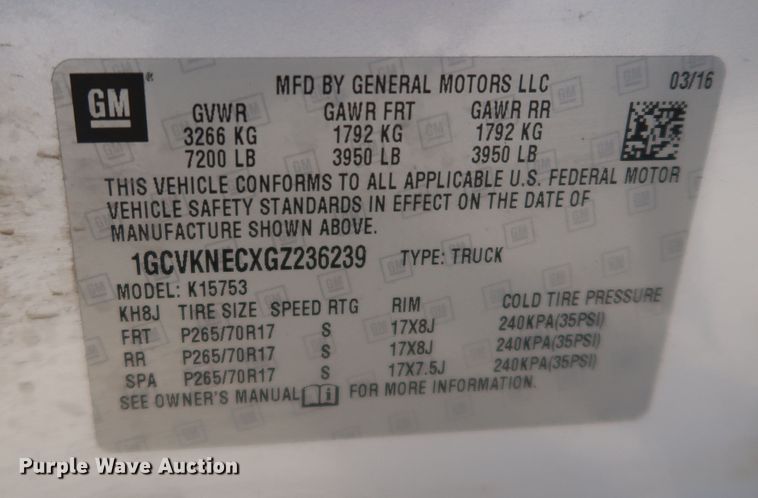 image for item DK3520 2016 Chevrolet Silverado 1500  Double Cab pickup truck