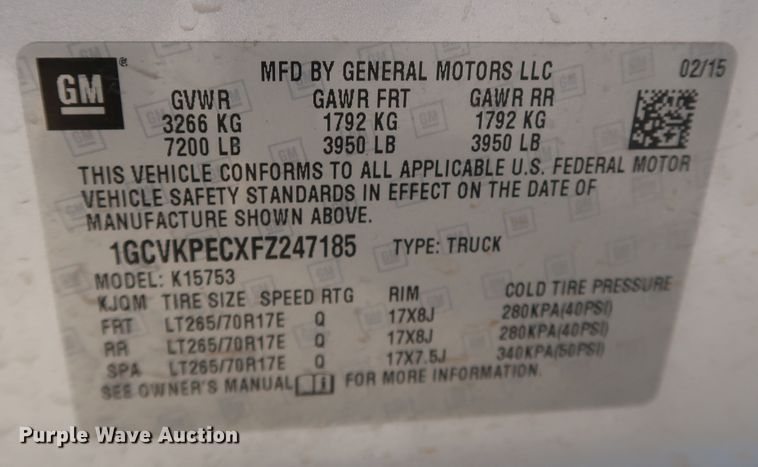 image for item DK3522 2015 Chevrolet Silverado 1500  Double Cab pickup truck