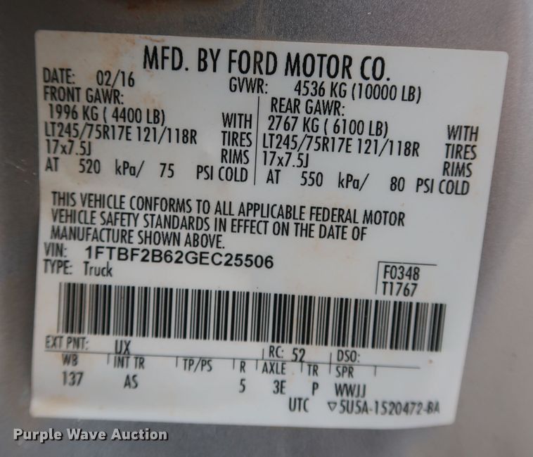 image for item DK3524 2016 Ford F250 Super Duty  pickup truck