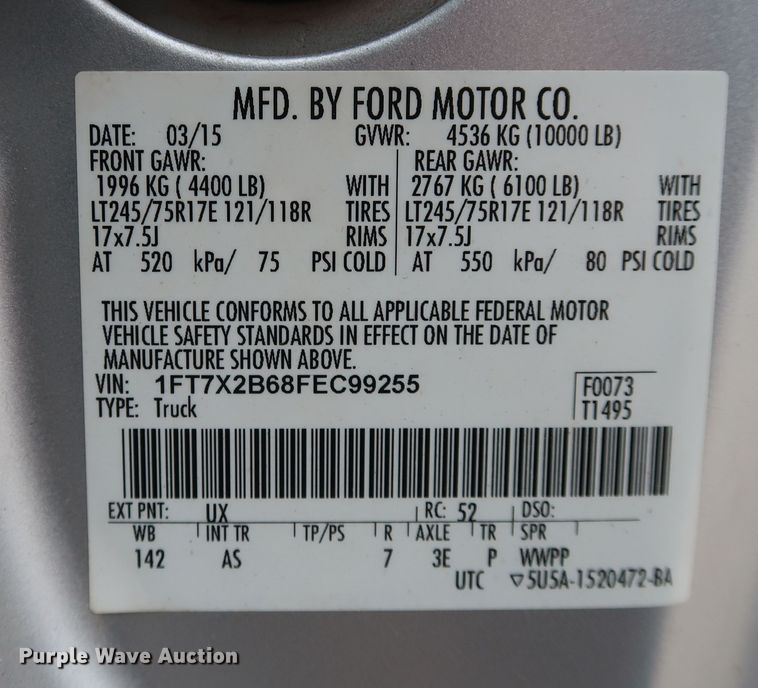 image for item DK3528 2015 Ford F250 Super Duty  SuperCab pickup truck