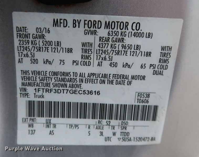 image for item DK3529 2016 Ford F350 Super Duty  pickup truck