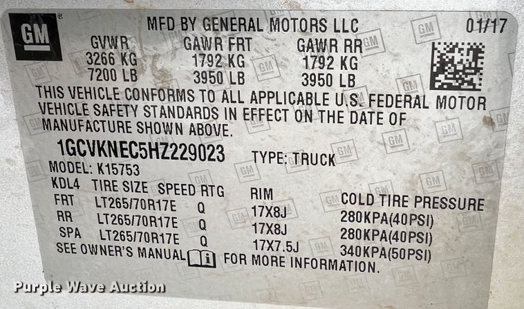 image for item DK3536 2017 Chevrolet Silverado 1500  Double Cab pickup truck