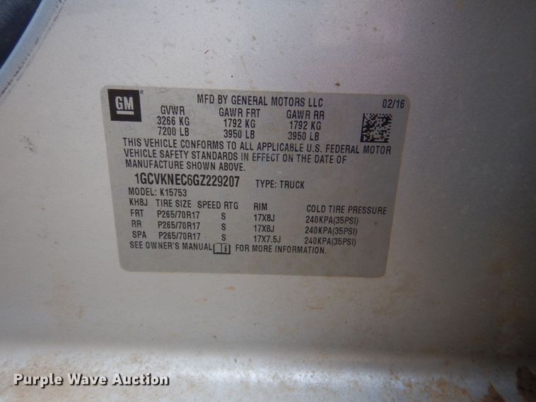 image for item DK3537 2016 Chevrolet Silverado 1500  Double Cab pickup truck