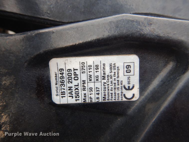 image for item GY9919 2009 Mercury OptiMax 2.50L six cylinder outboard gas motor