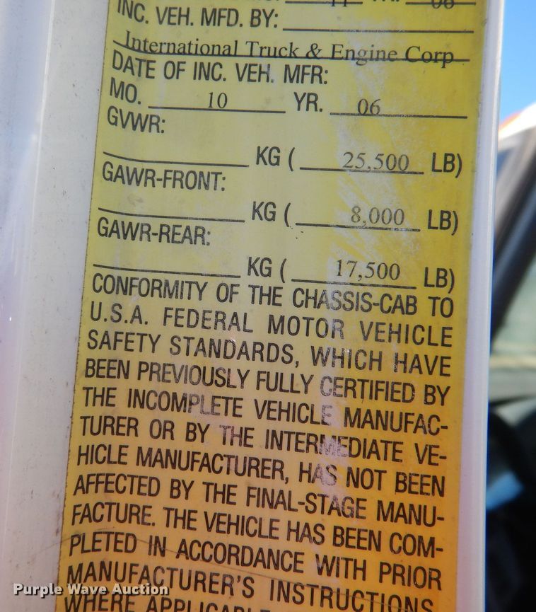 image for item DL3480 2007 International 4300  box truck