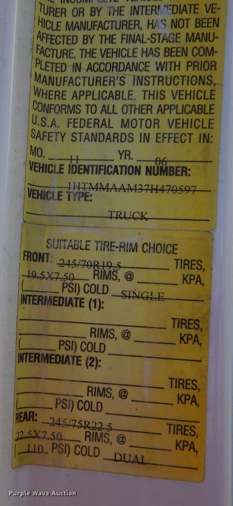 image for item DL3480 2007 International 4300  box truck