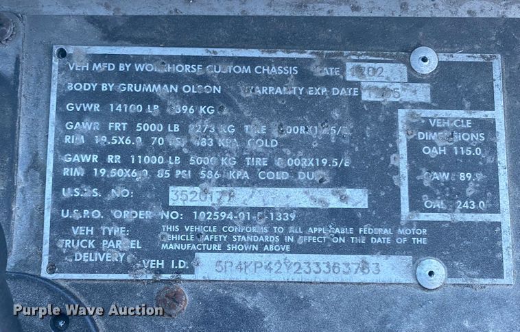 image for item DL6865 2003 Workhorse P42  delivery truck