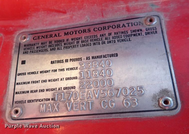 image for item DN2161 1980 GMC  fire truck