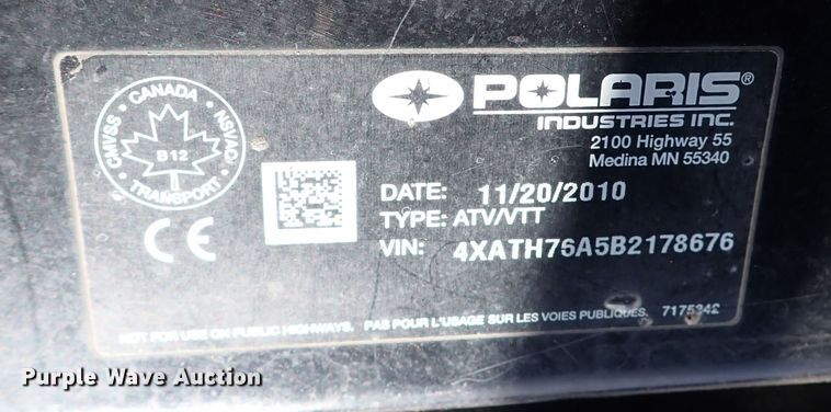 image for item DN2460 2011 Polaris Ranger XP  utility vehicle