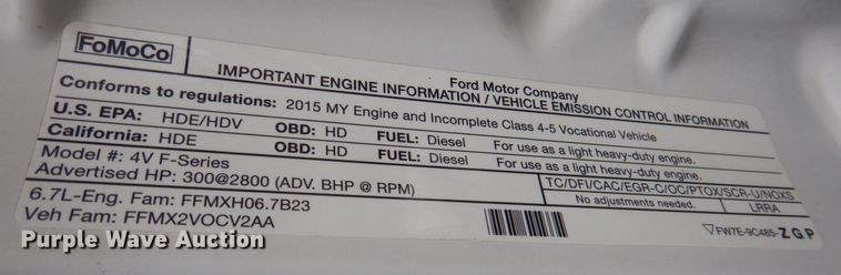 image for item DN2688 2015 Ford F450 Super Duty  truck cab and chassis