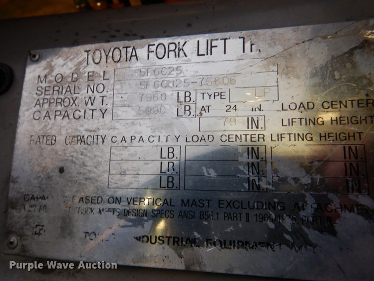 image for item DN2689 Toyota 5FGC25  forklift