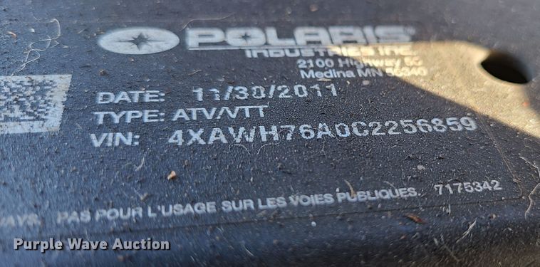 image for item GB9169 2012 Polaris Ranger  utility vehicle