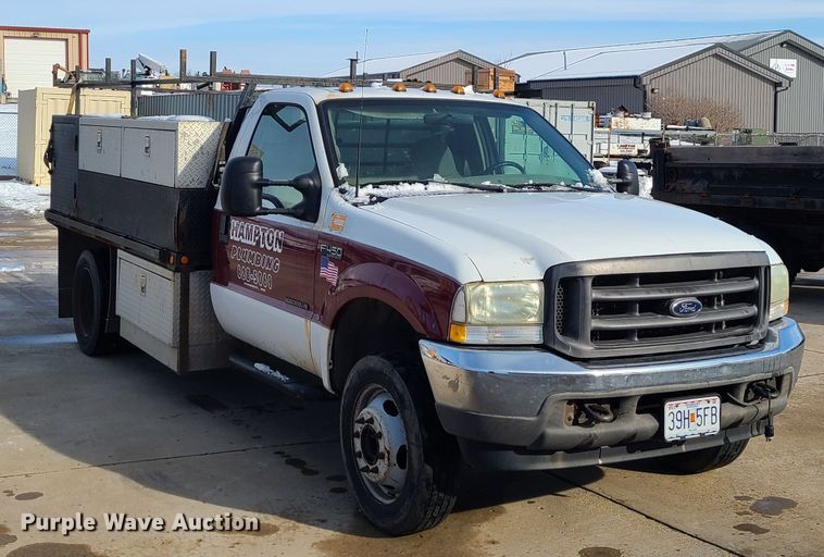 image for item GB9185 2002 Ford F450 Super Duty  flatbed truck