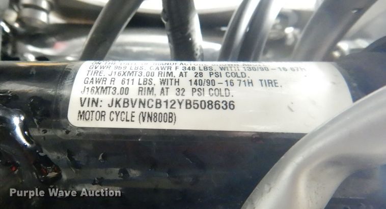 image for item HU9387 2000 Kawasaki VN800B  motorcycle