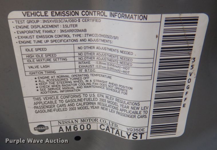 image for item IG9509 2003 Infiniti G35