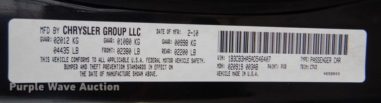 image for item IG9664 2010 Dodge Caliber