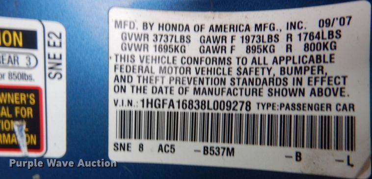 image for item IG9668 2008 Honda Civic