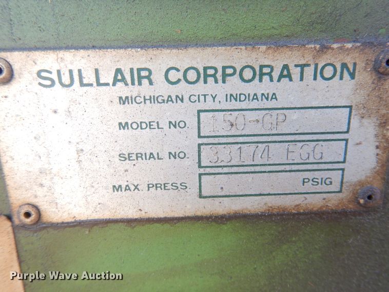 image for item JE9728 1978 Sullair Sulliscrew 150-GP  air compressor