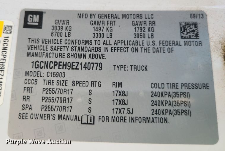 image for item JG9266 2014 Chevrolet Silverado 1500  pickup truck