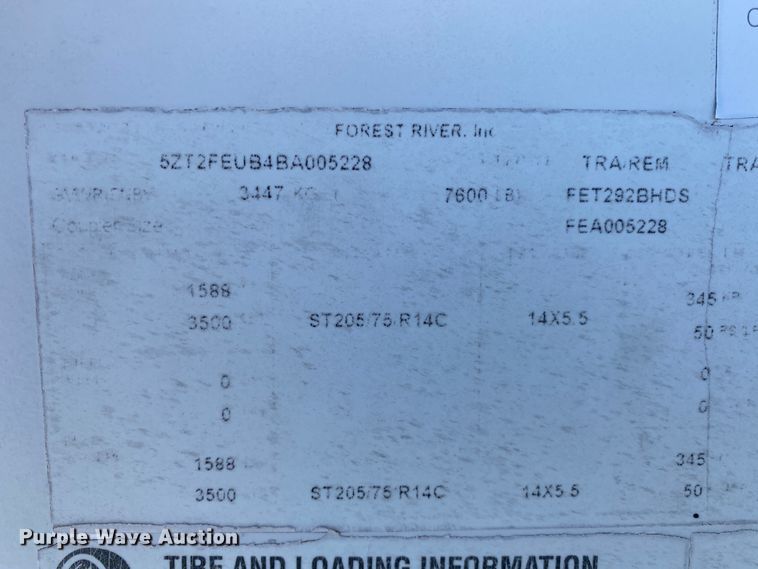 image for item JN9183 2011 Forest River Coachmen  camper