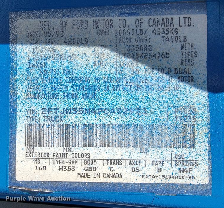 image for item JP9037 1993 Ford F350  Crew Cab pickup truck