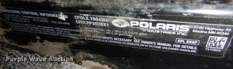 image for item KJ9507 2012 Polaris Ranger 800XP  utility vehicle