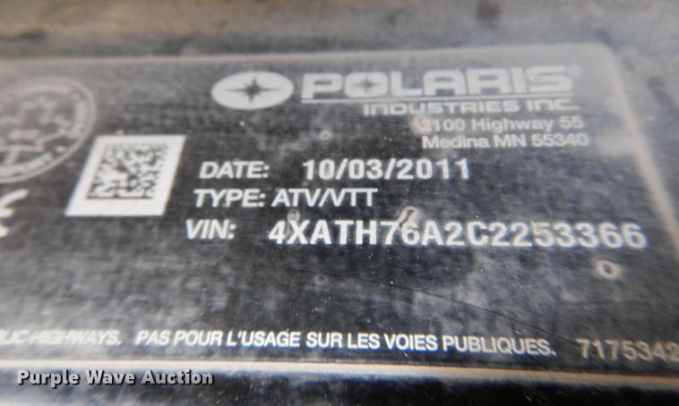 image for item KJ9507 2012 Polaris Ranger 800XP  utility vehicle