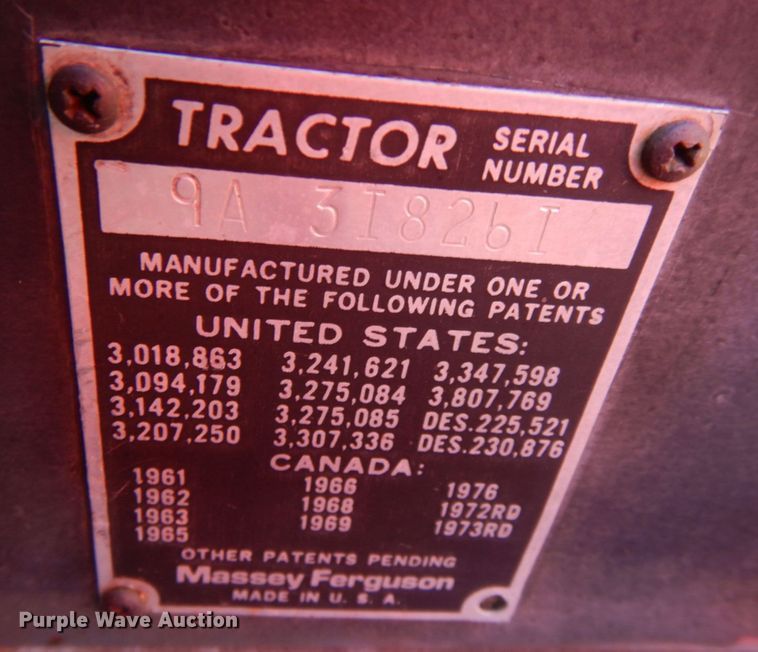 image for item KQ9594 1979 Massey Ferguson 265  tractor