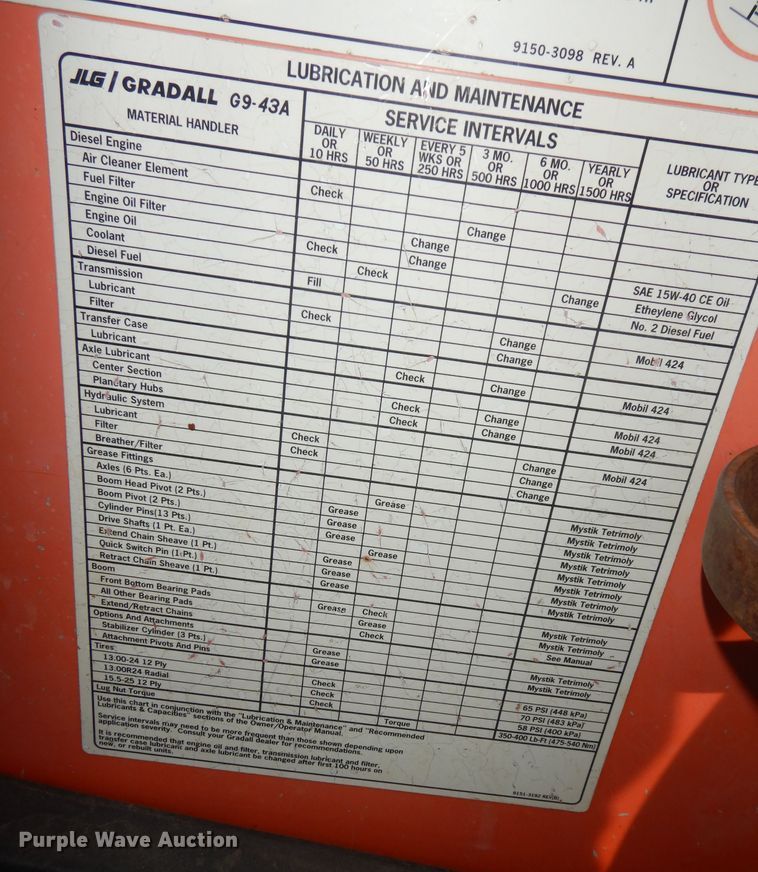 image for item DH8852 2005 JLG G943A  telehandler