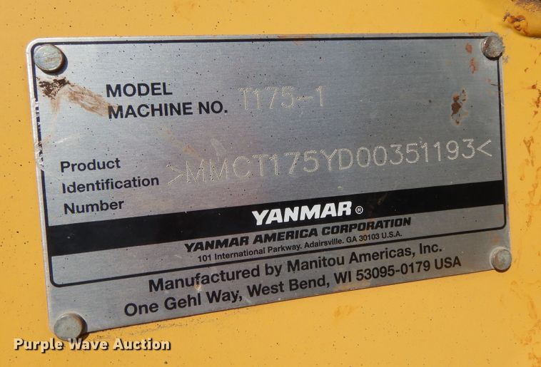 image for item DI8635 2017 Yanmar T175-1  tracked skid steer loader